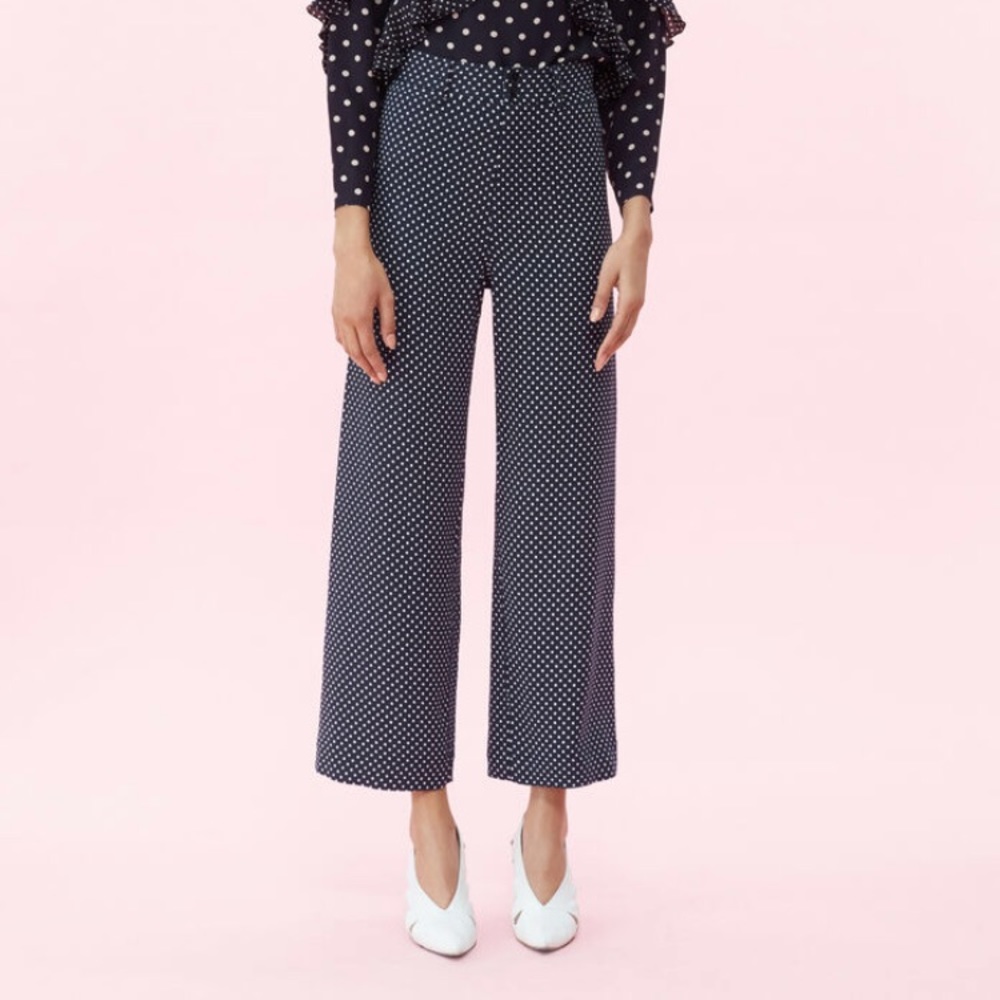 Black wide leg cropped pants by Rebecca Taylor